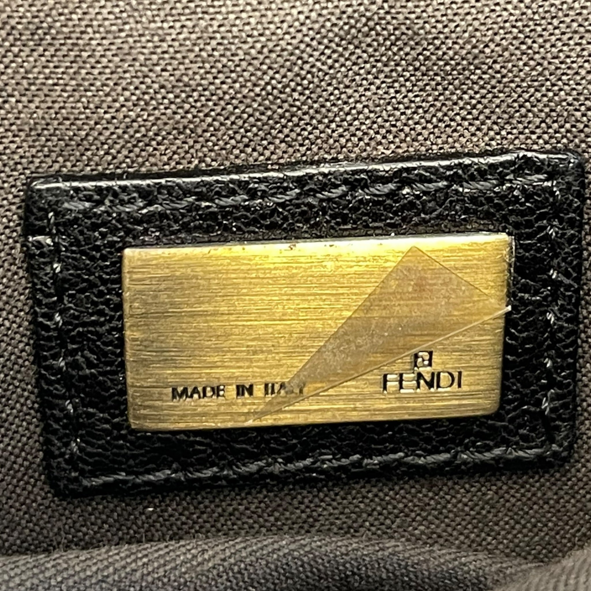 Fendi B Shoulder Bag Black Leather