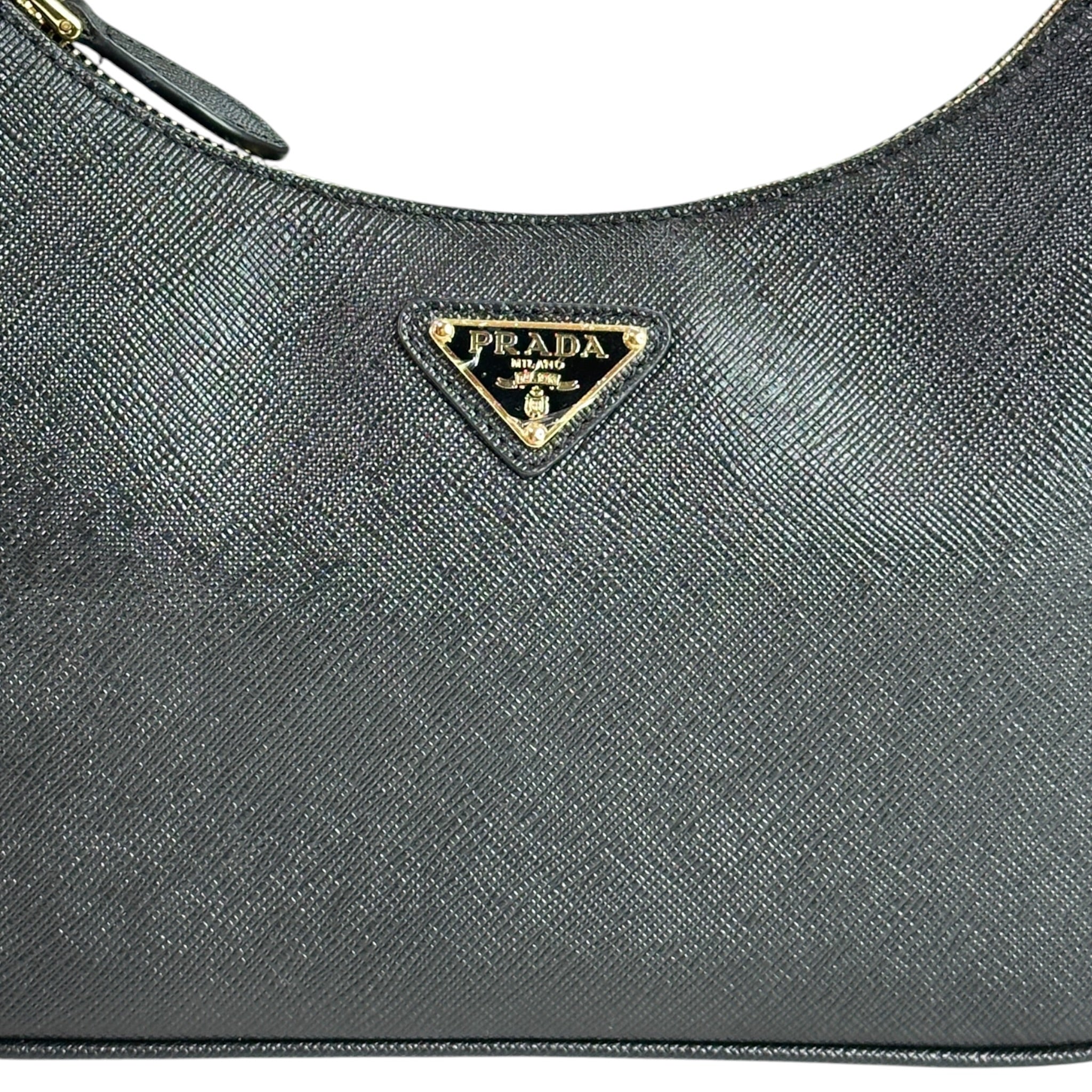 Prada Re-Edition 2005 Black Saffiano Leather Shoulder Bag