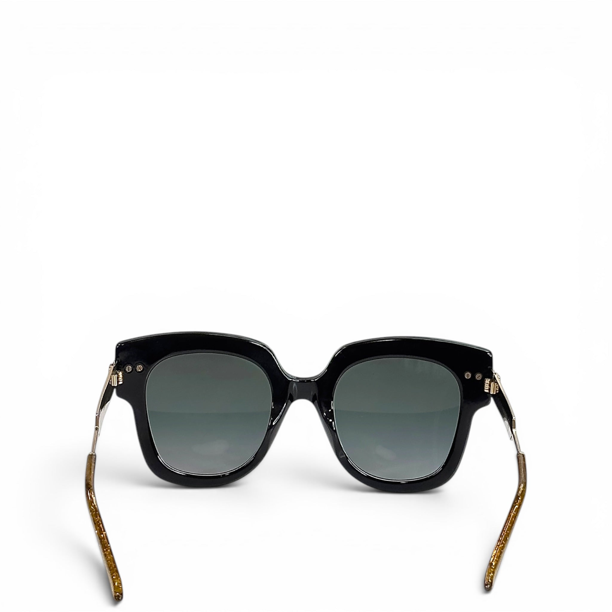 Gucci square black acetate frame sunglasses