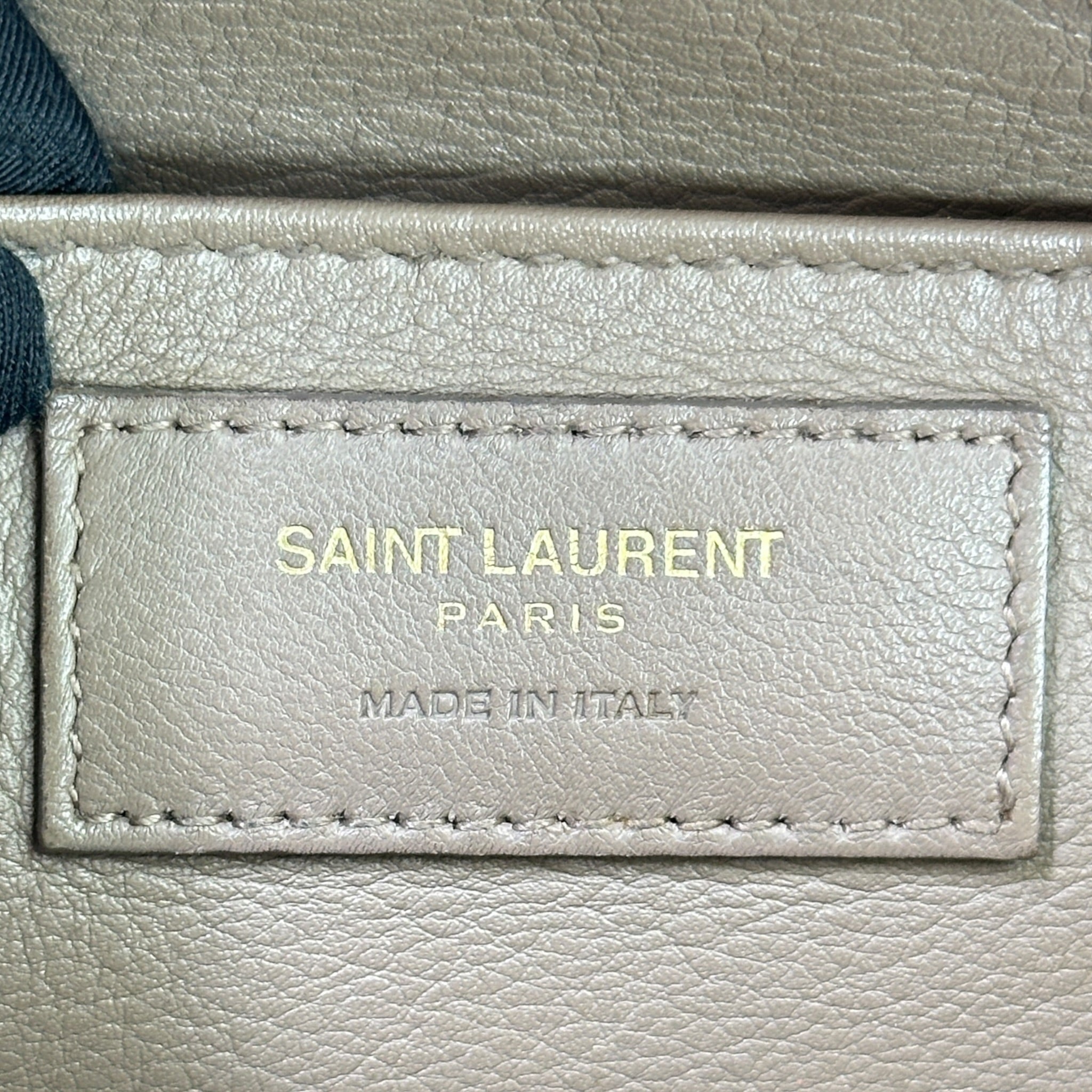 Saint Laurent Cabas Bag Small Monogram Gray Calfskin Leather