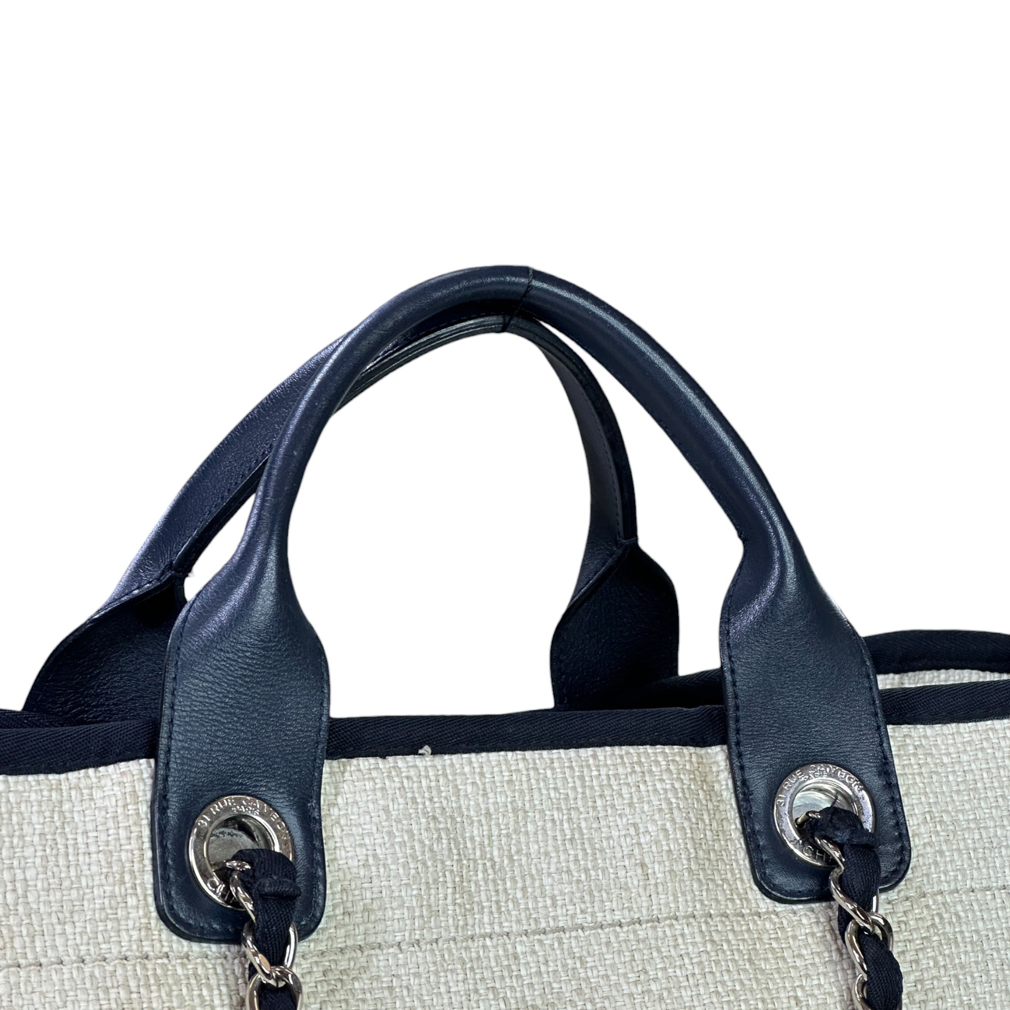 Chanel Deauville Shopper Tote White Canvas