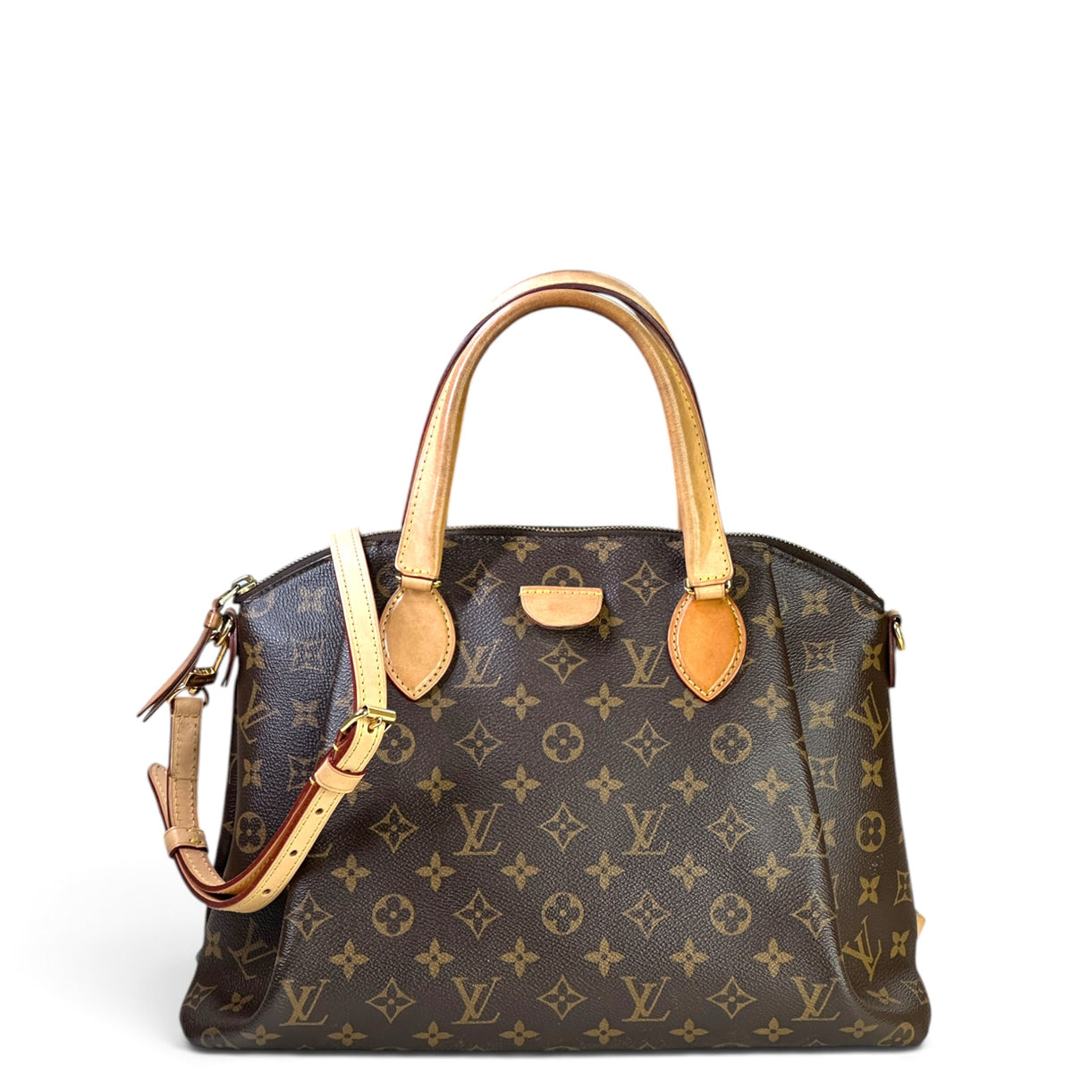 Louis Vuitton Rivoli PM brown canvas leather handbag