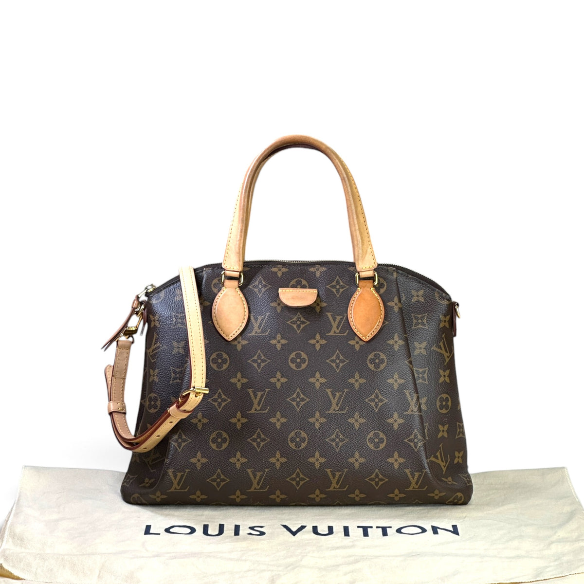 Louis Vuitton Rivoli PM brown canvas leather handbag