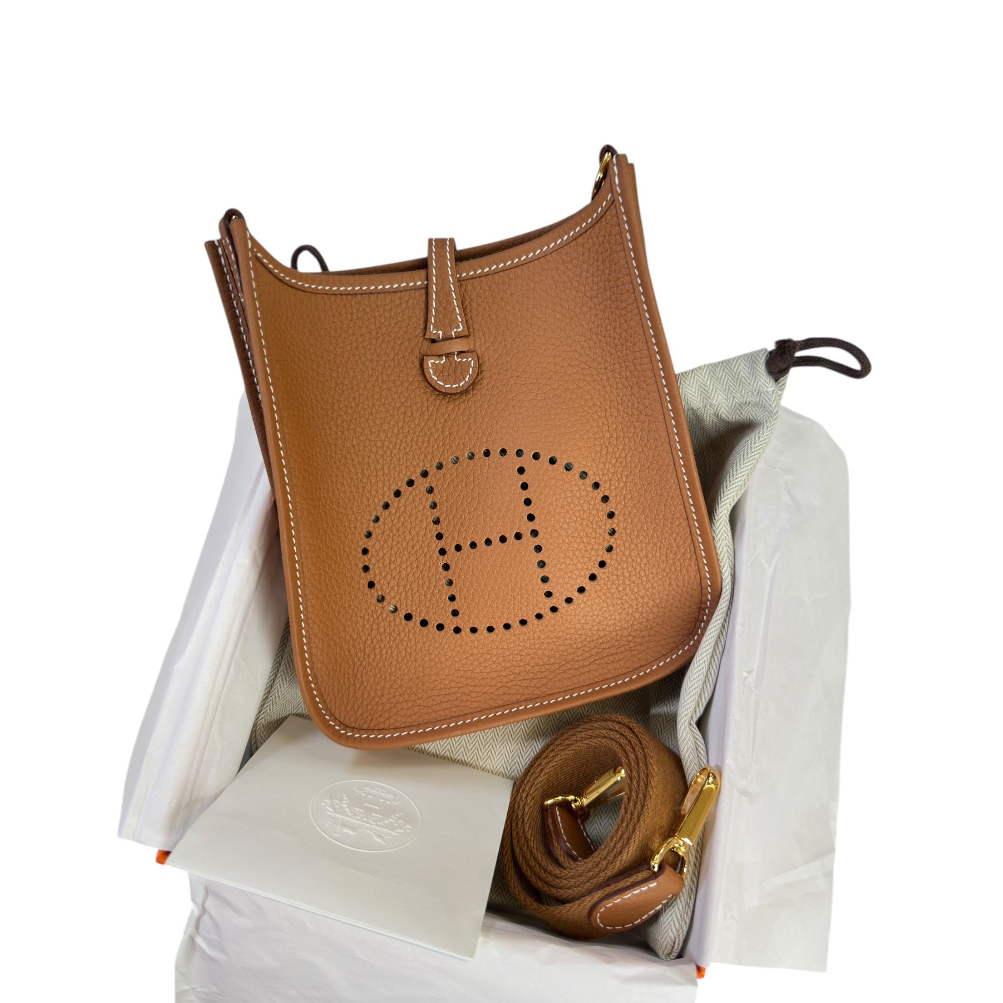 Hermes Evelyne 16 Gold Clemence Leather
