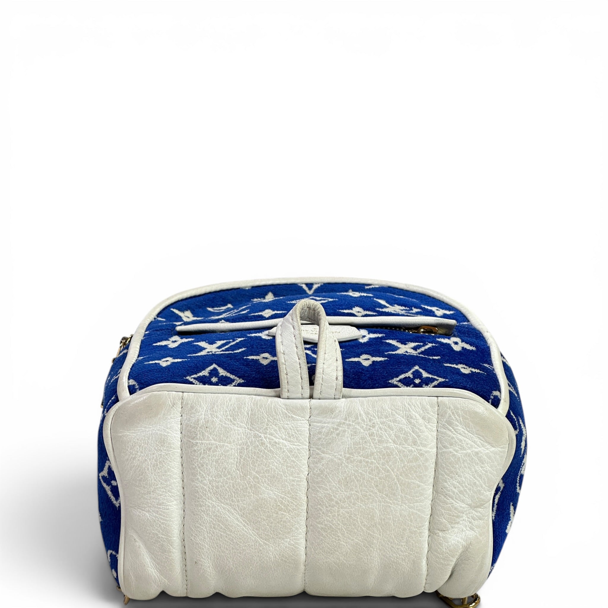 Louis Vuitton Palm Springs Backpack Mini Blue Velvet Monogram Jacquard