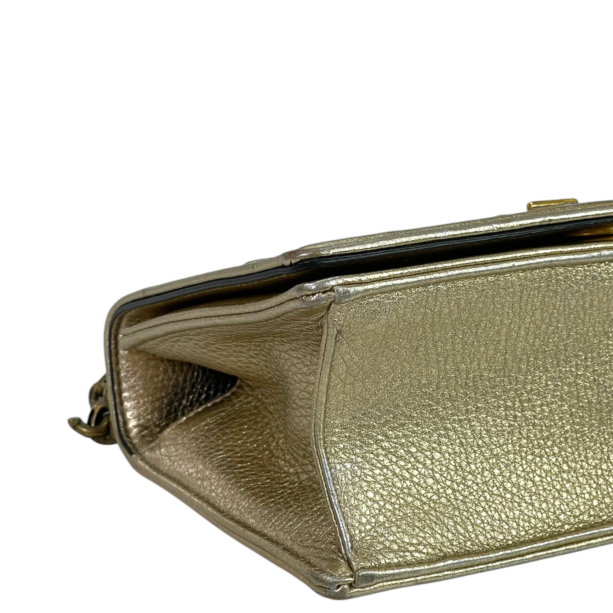 Dior Diorama Flap Bag Metallic Gold Leather