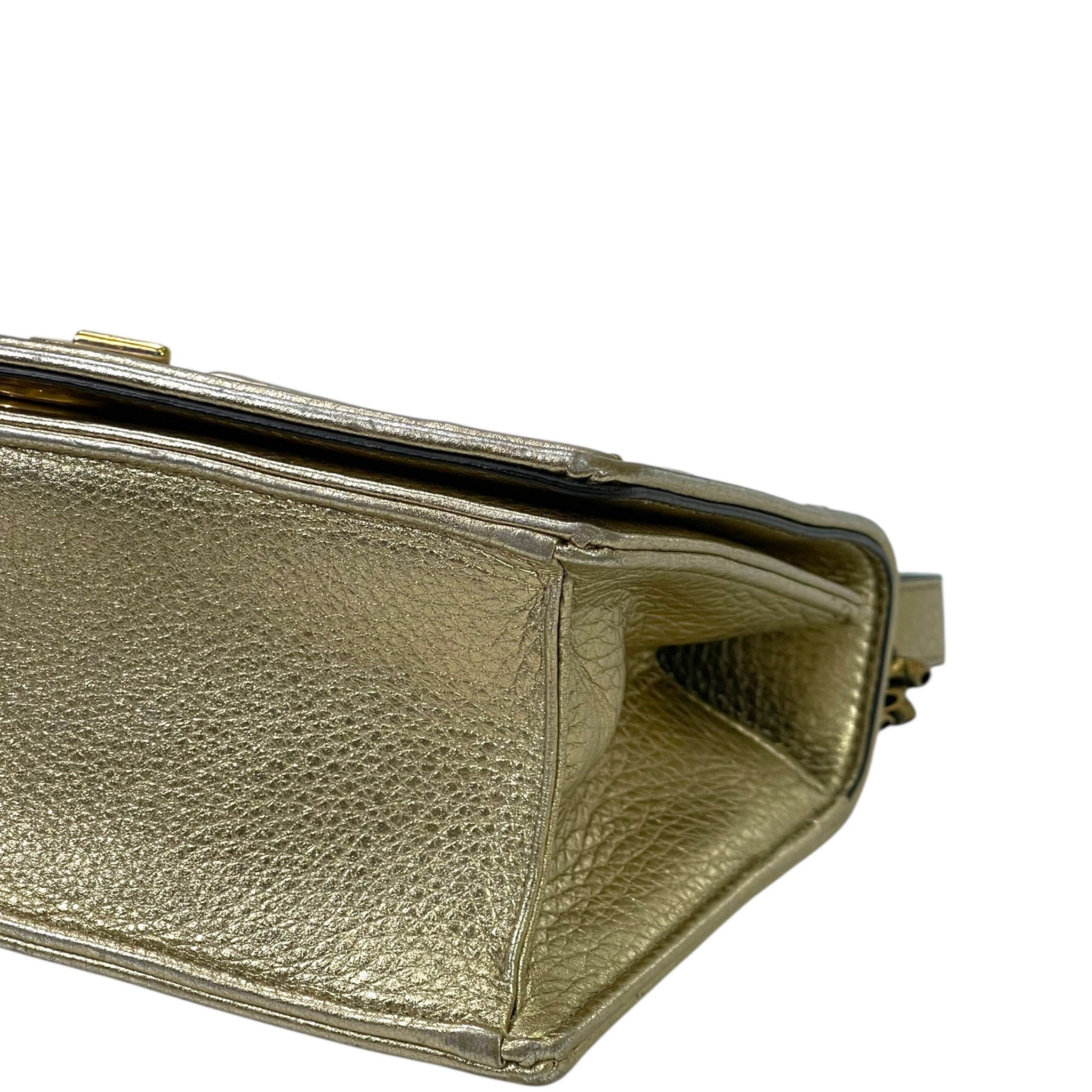 Dior Diorama Flap Bag Metallic Gold Leather