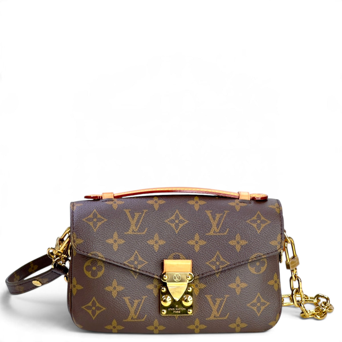 Louis Vuitton Métis small brown canvas leather pochette
