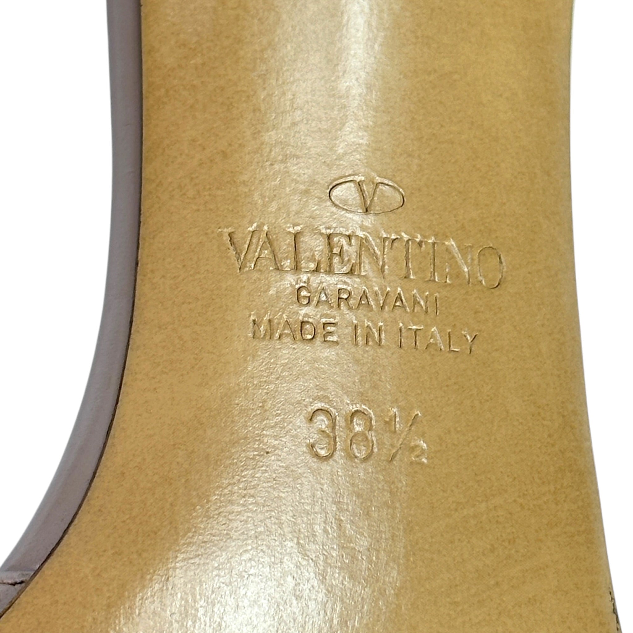 Valentino Garavani Vlogo Signature Slingback Pump Nude Calf Leather Size 38.5