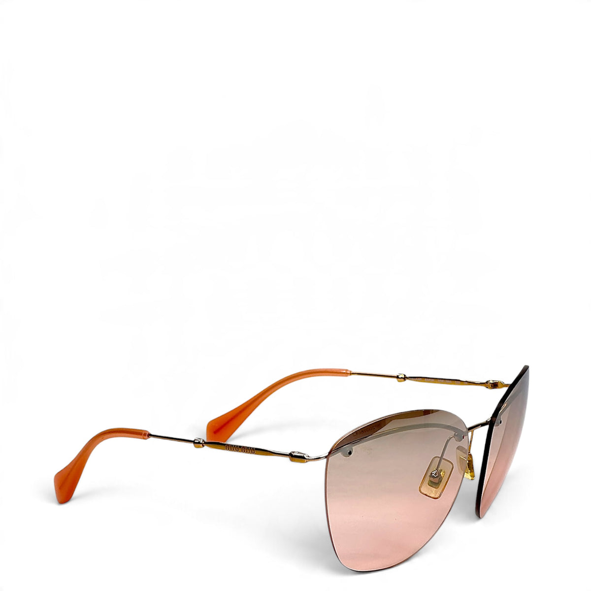 Miu Miu rimless pink gradient sunglasses