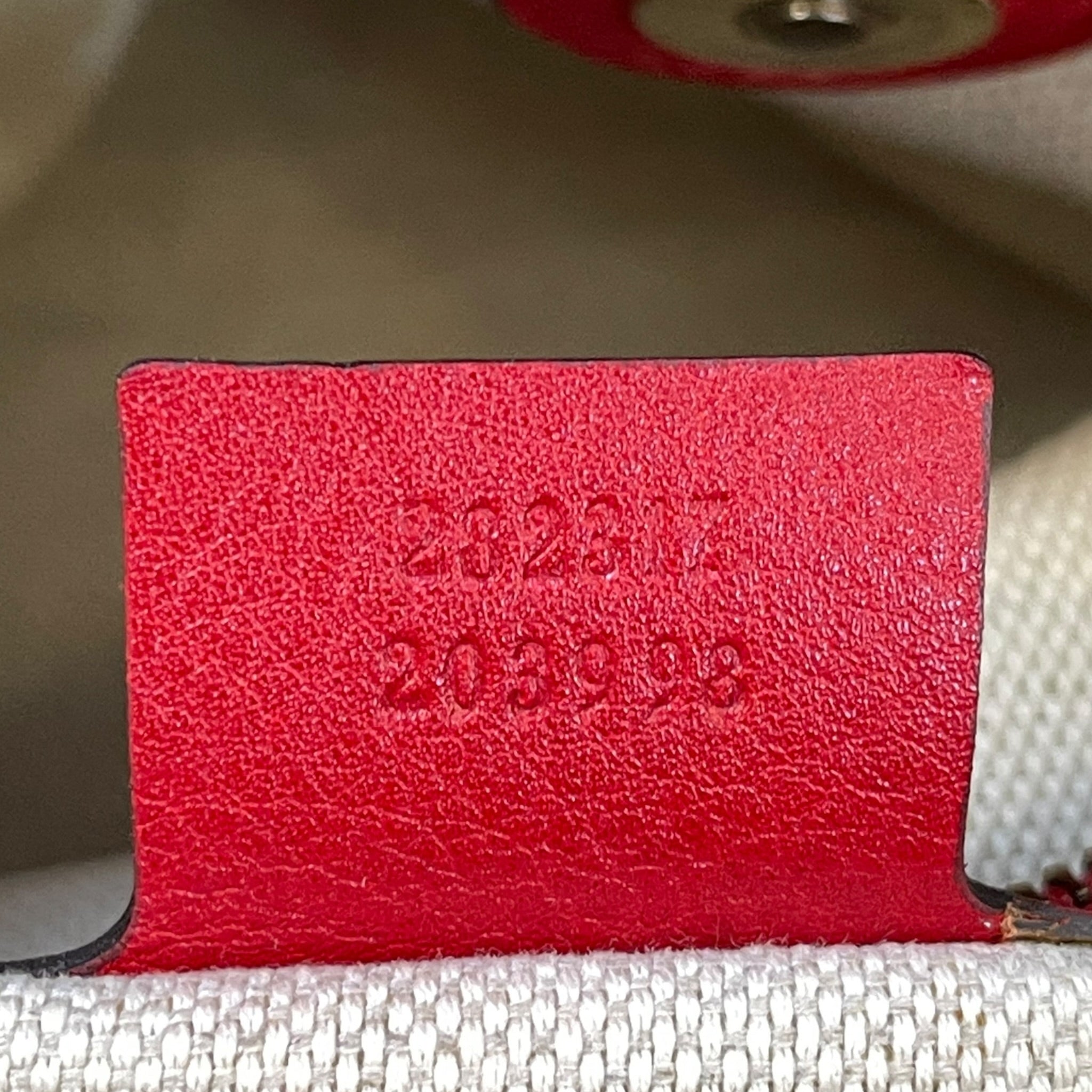 Gucci Diana Bamboo Tote GG Canvas Red Leather