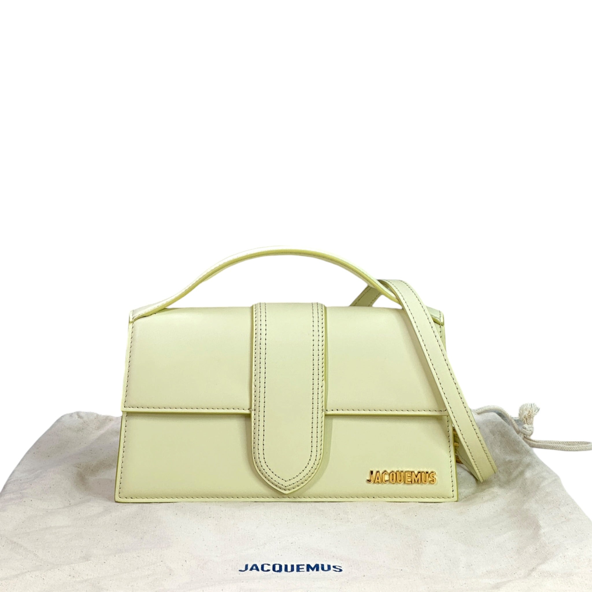 Jacquemus The Large Bambino Bag Light Yellow Leather