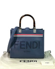 Fendi Roma Sunshine Tote Blue Leather