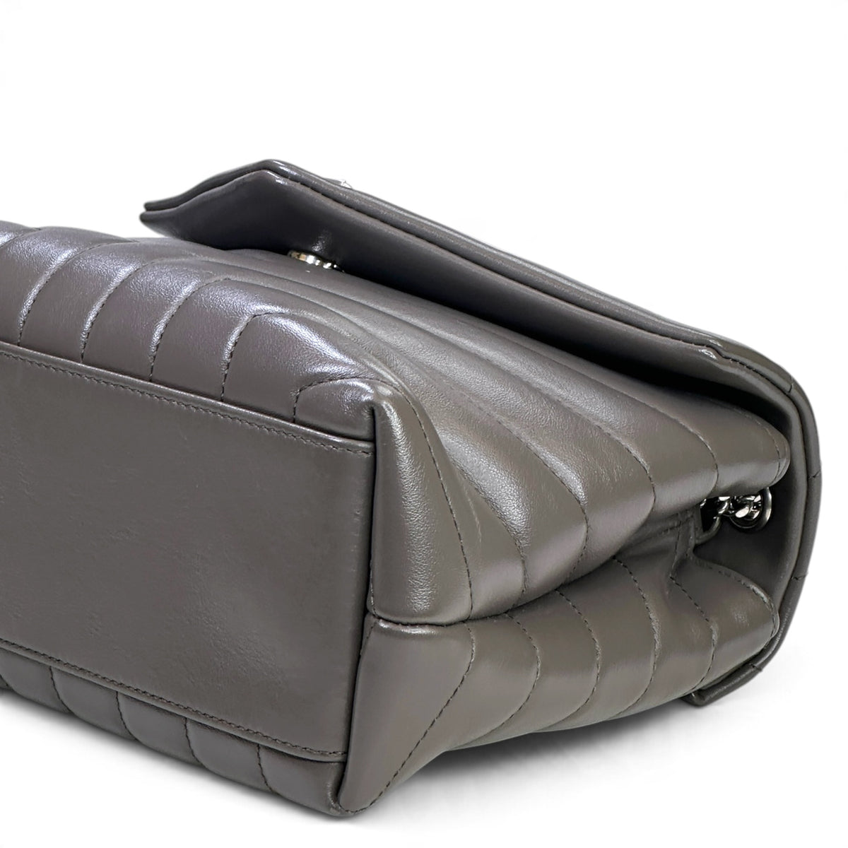 Saint Laurent Loulou medium grey leather Shoulder crossbody Bag