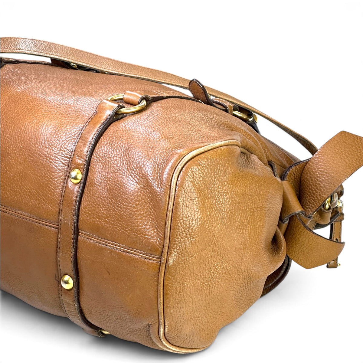 Miu Miu Vitello Lux largen tan leather Bow Bag