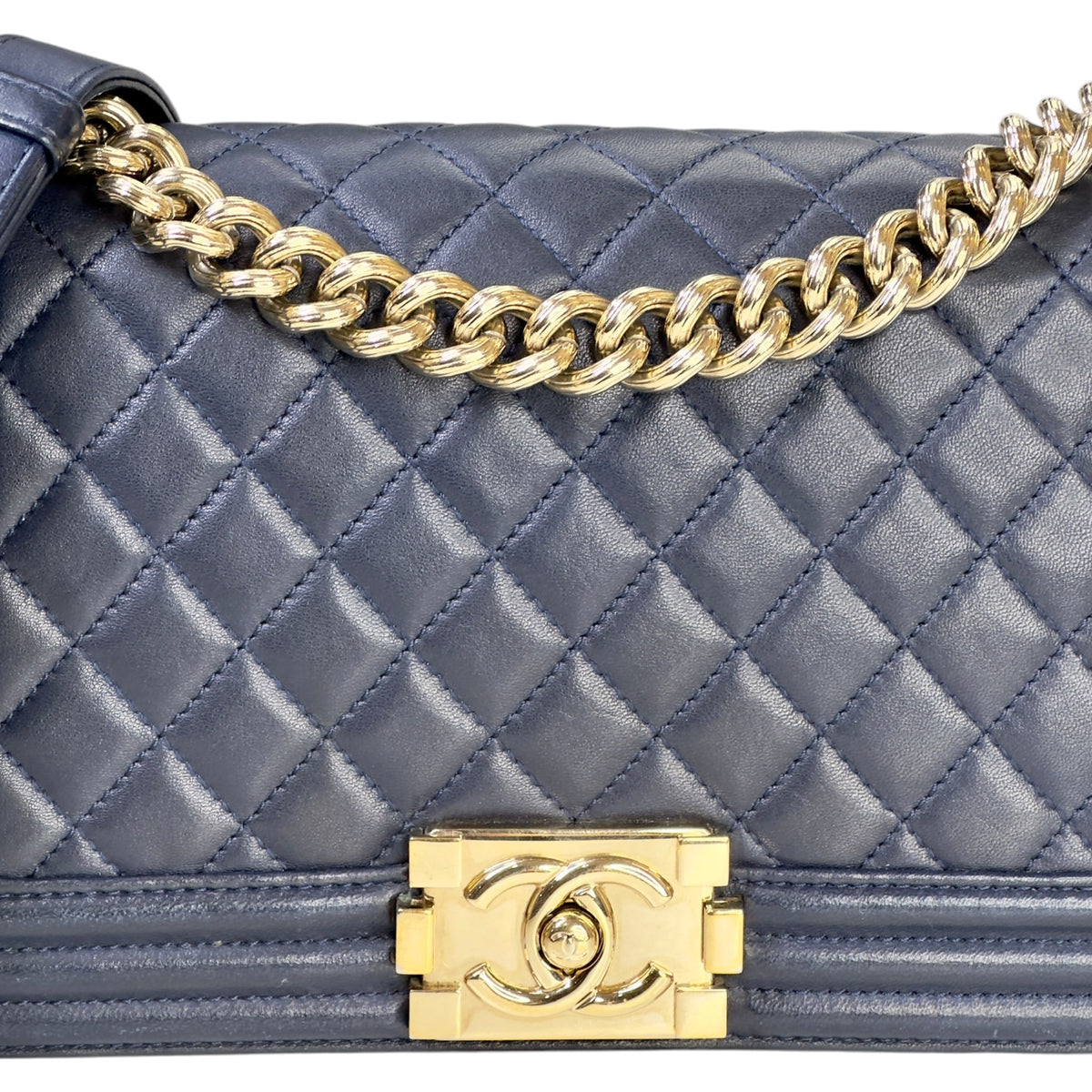 Chanel Boy medium blue calfskin Flap Bag