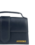 Jacquemus The Large Bambino Bag Navy Blue Leather