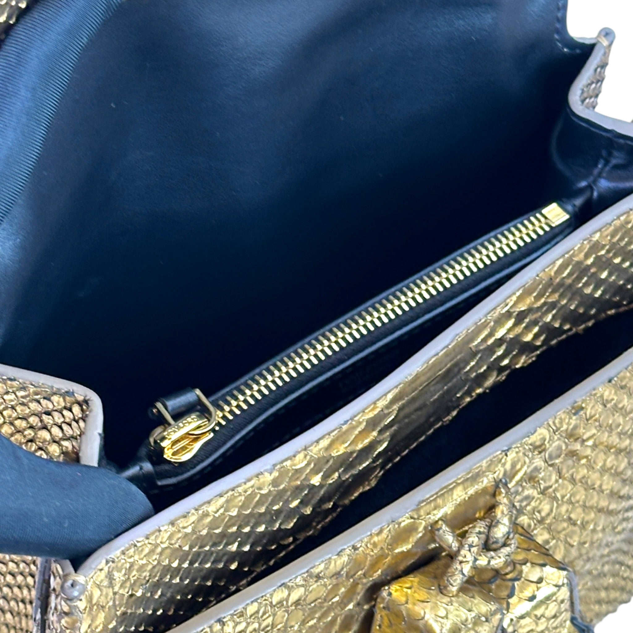 Tom Ford Envelope Tassel Shoulder Bag Gold Python
