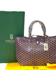 Goyard St Louis PM Tote Burgundy Goyardine Magnetic Closure