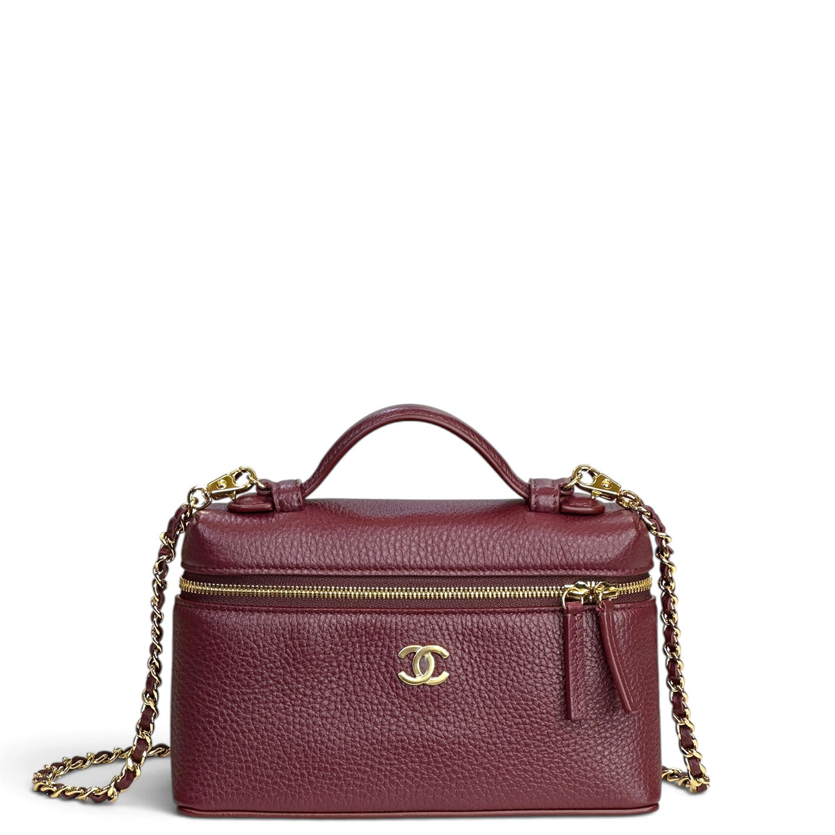 Chanel Slim Vanity maroon calfskin Case