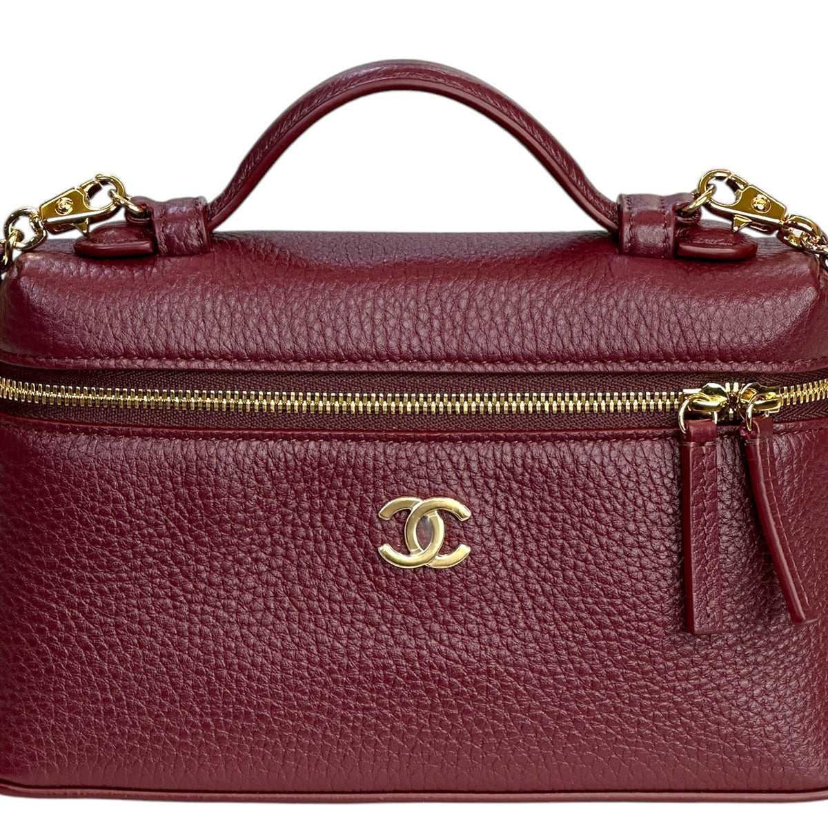 Chanel Slim Vanity maroon calfskin Case