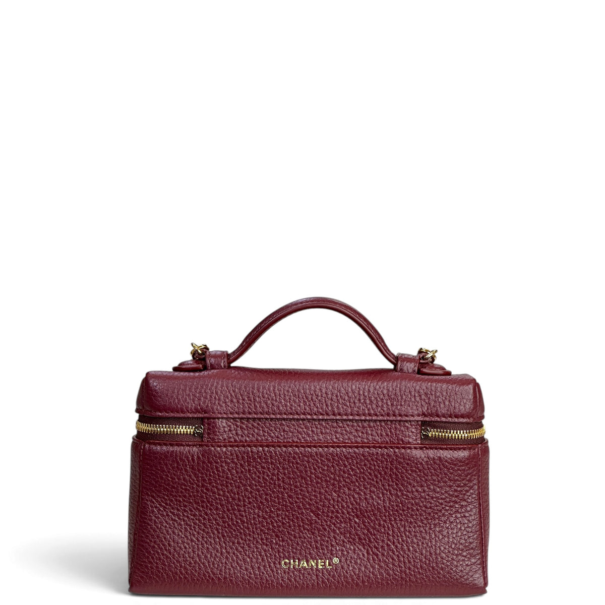 Chanel Slim Vanity maroon calfskin Case