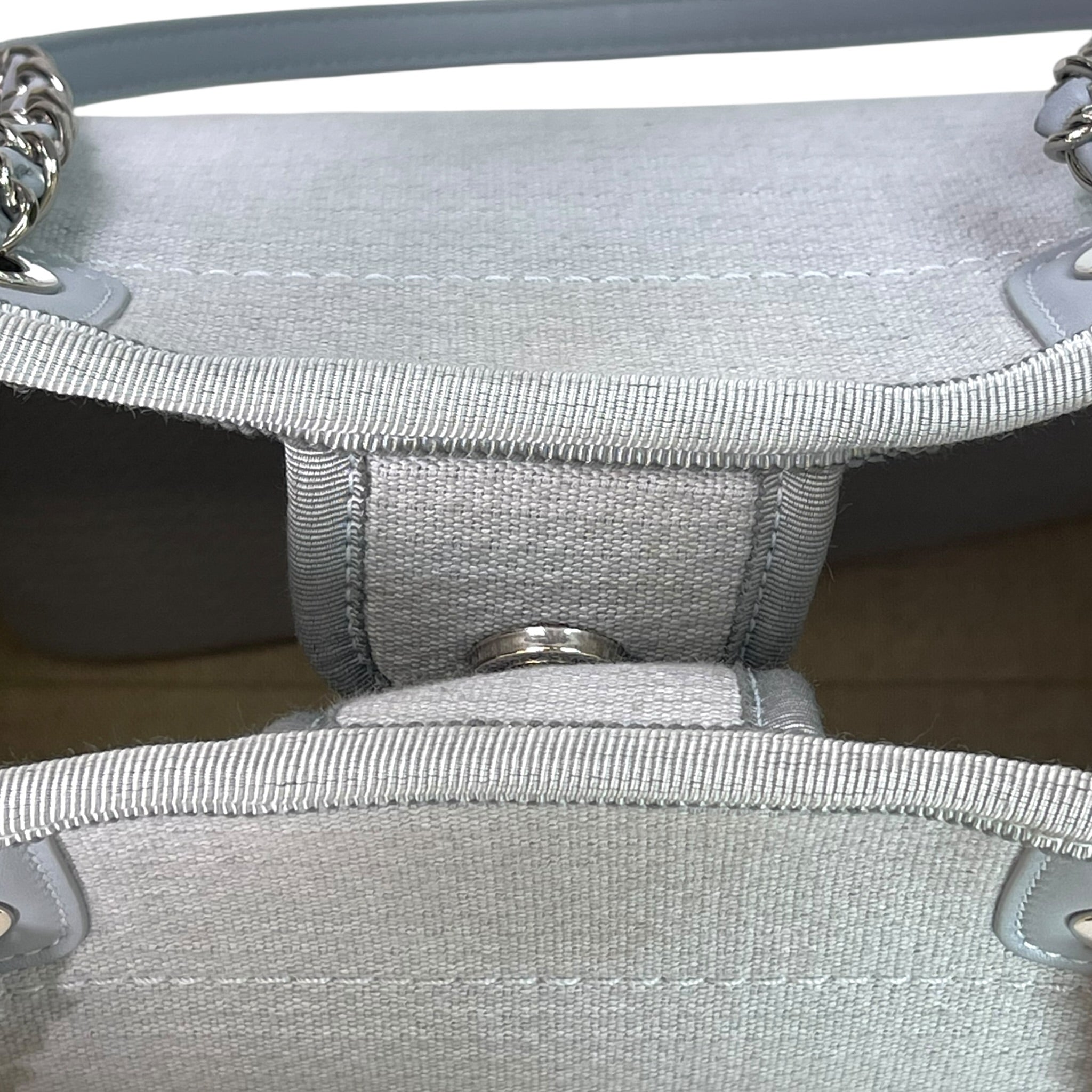 Chanel Deauville Shopper Tote Small Grey Canvas