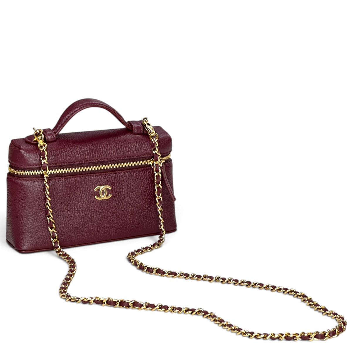 Chanel Slim Vanity maroon calfskin Case