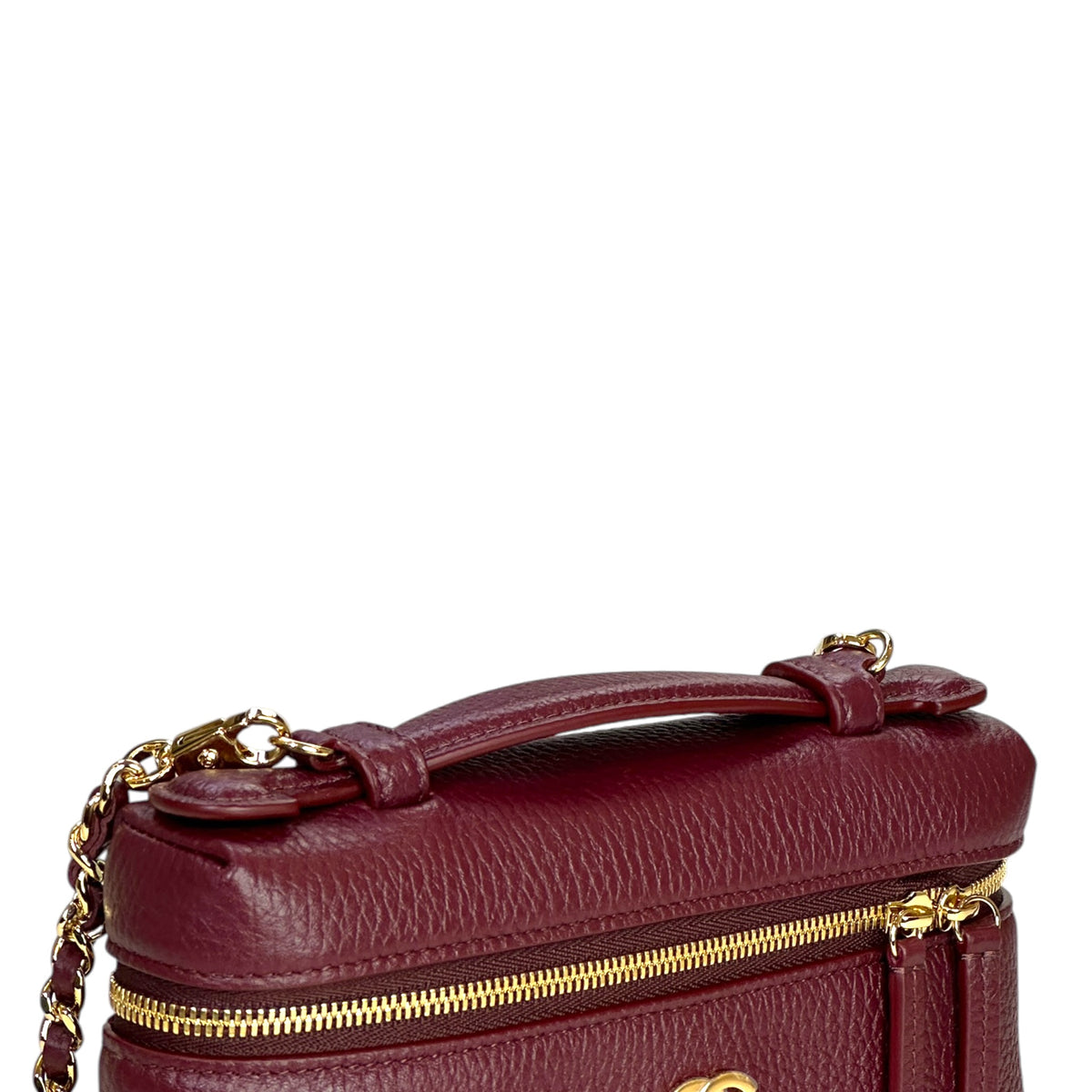 Chanel Slim Vanity maroon calfskin Case