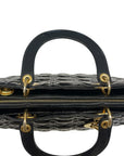 Christian Dior Lady Dior Large Black Patent Cannage