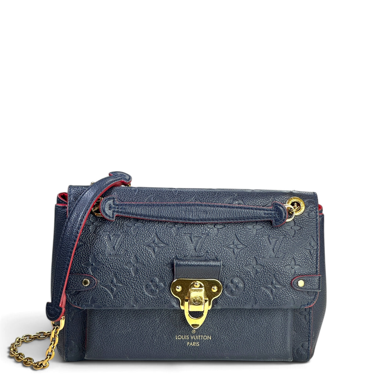 Louis Vuitton Vavin PM small blue pebbled leather shoulder bag