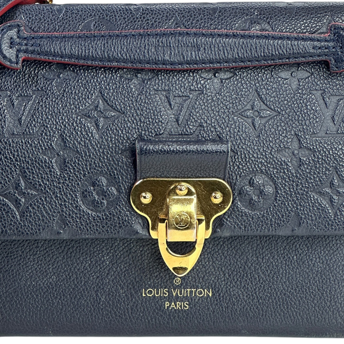 Louis Vuitton Vavin PM small blue pebbled leather shoulder bag