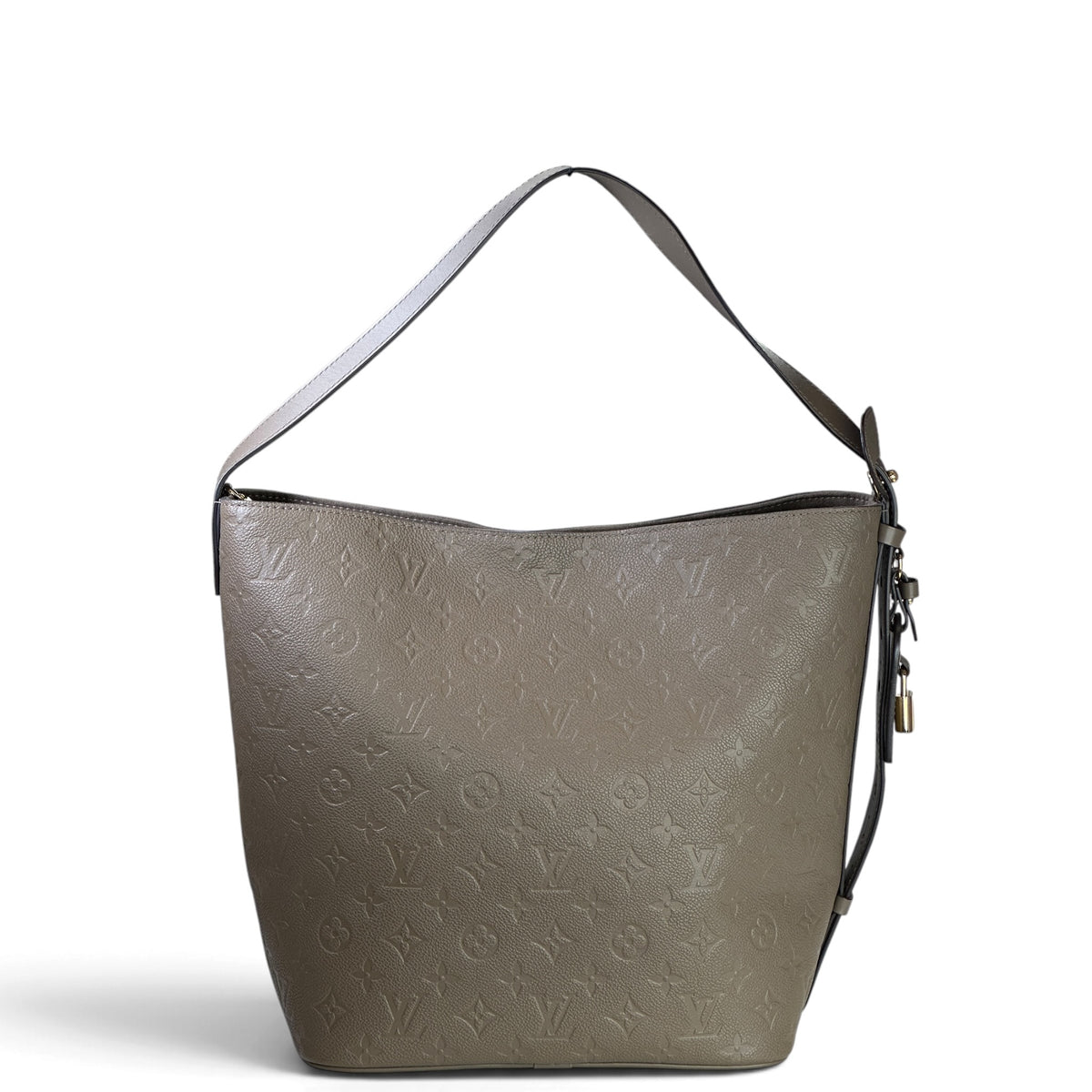 lv all in gm large brown canvas leather shoulder bag