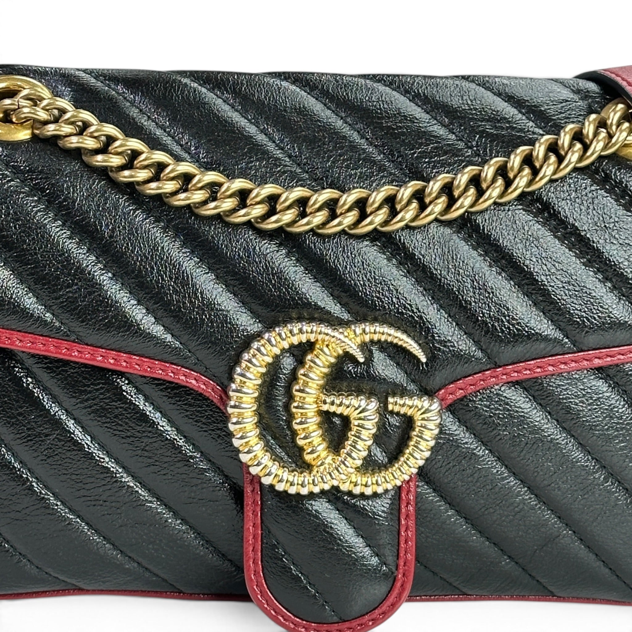 Gucci GG Marmont Diagonal Matelassé Shoulder Bag