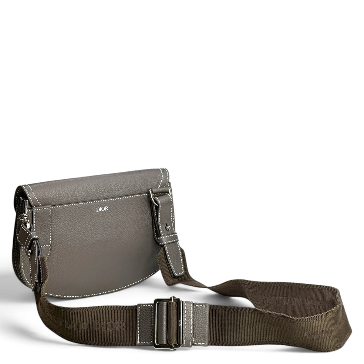 Dior men's Grey calf skin saddle bag