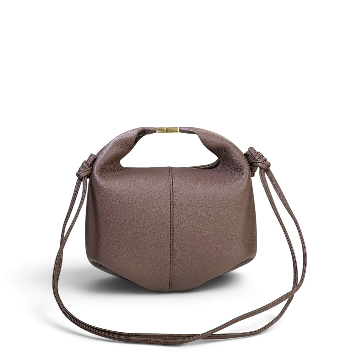 polene beri textured sandalwood calfskin leather shoulder/crossbody bag