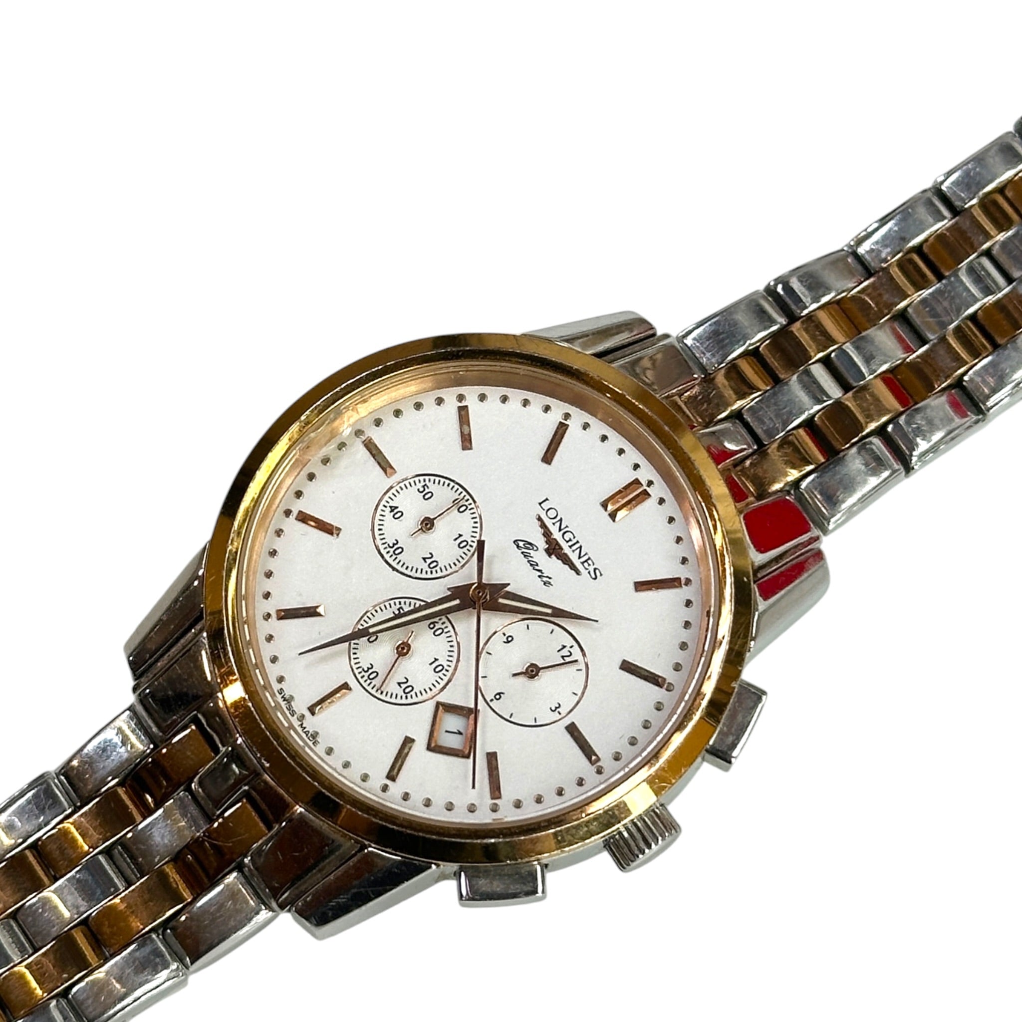 Longines chronograph two-tone men's watch