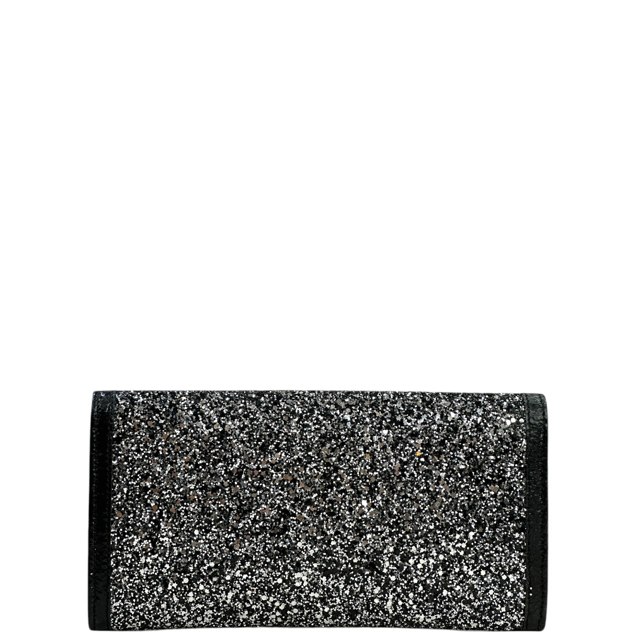 Jimmy Choo Flap Cluth Black/Grey Glitter