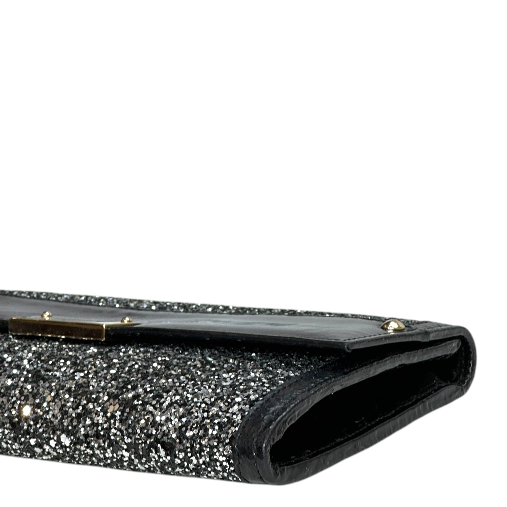 Jimmy Choo Flap Cluth Black/Grey Glitter