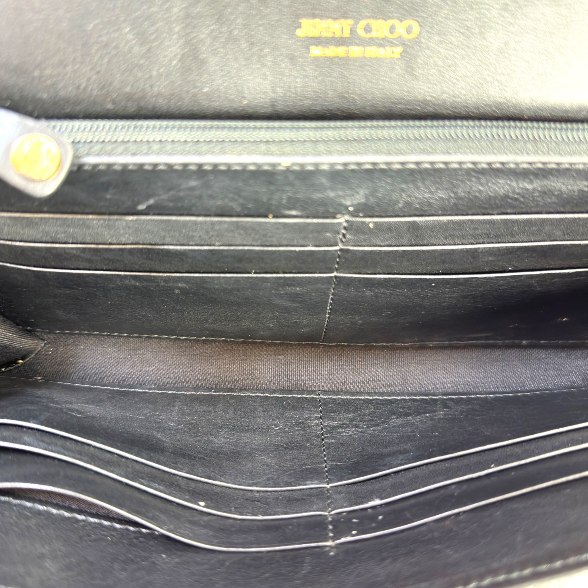 Jimmy Choo Flap Cluth Black/Grey Glitter