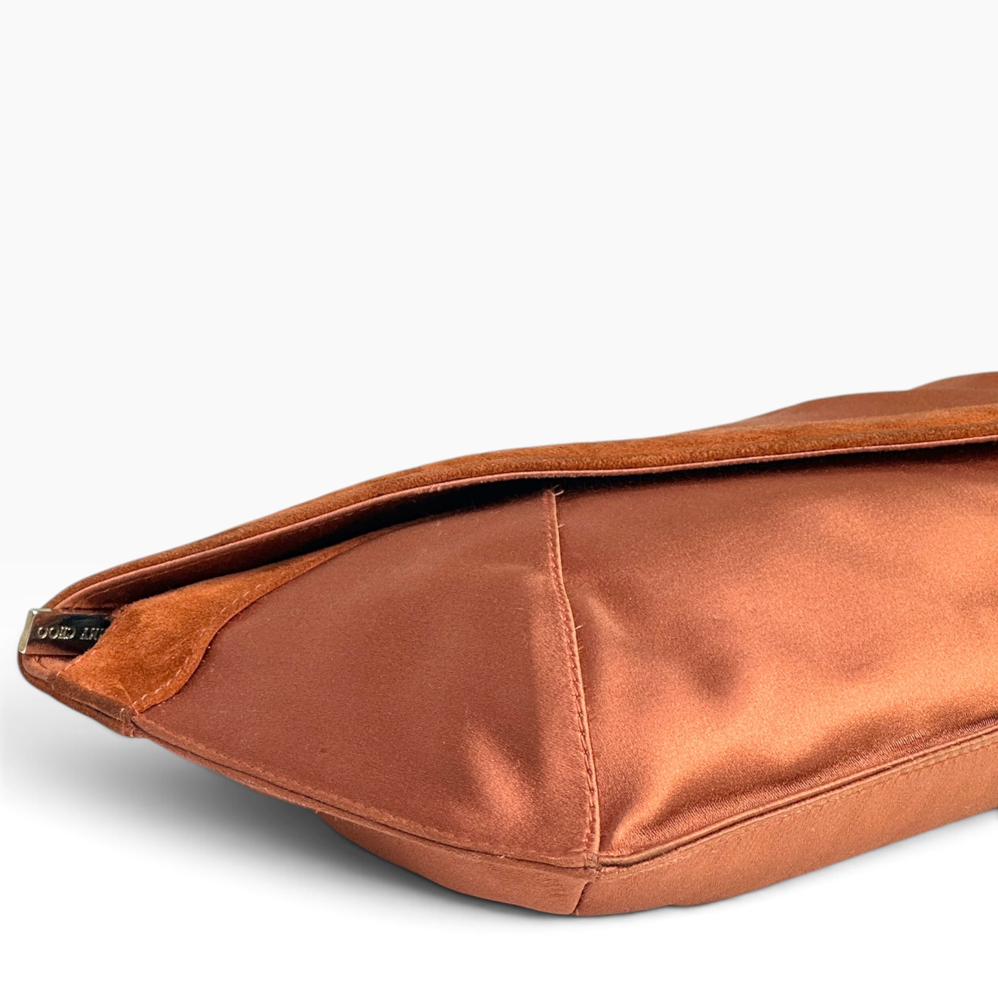 Jimmy Choo Brown Satin Clutch