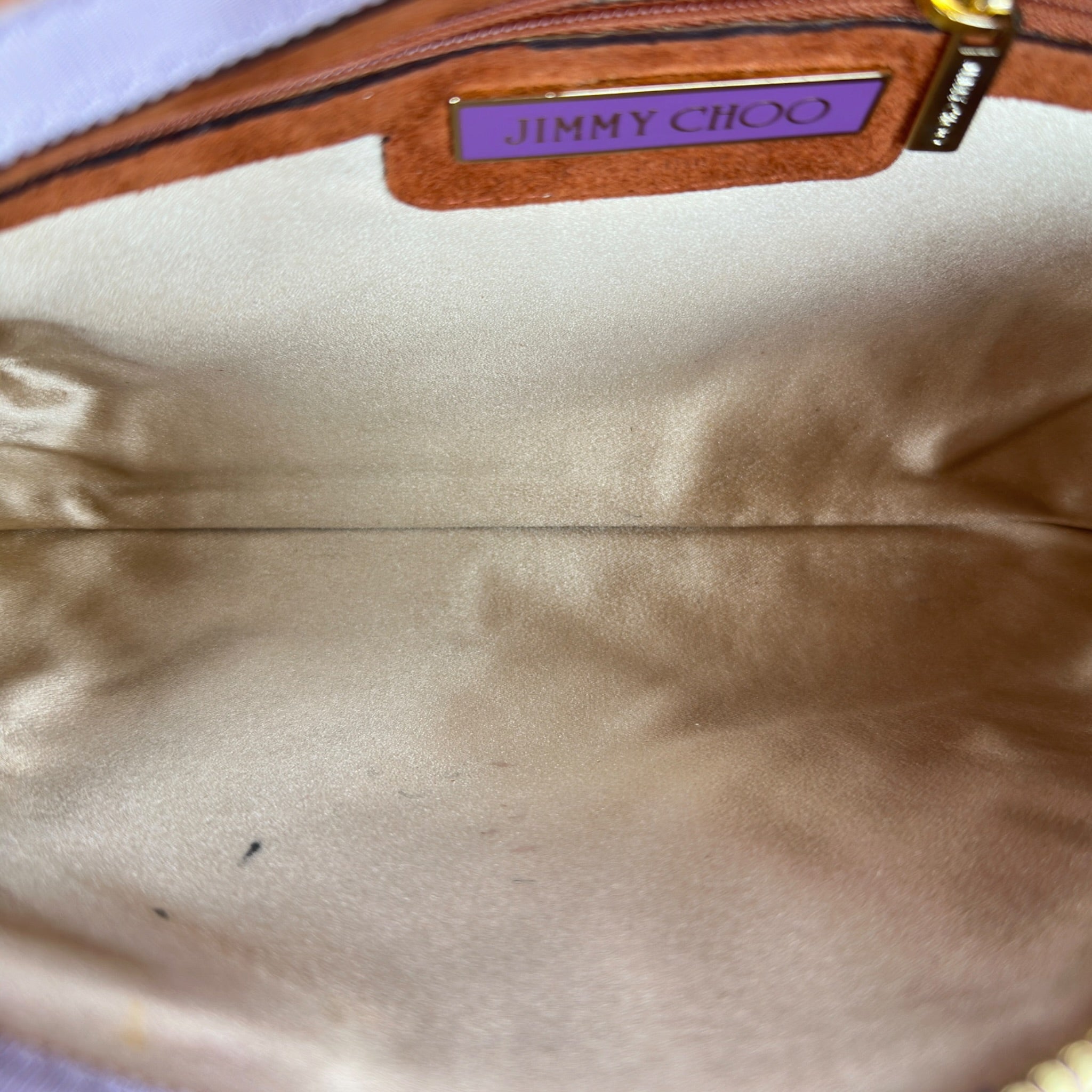 Jimmy Choo Brown Satin Clutch