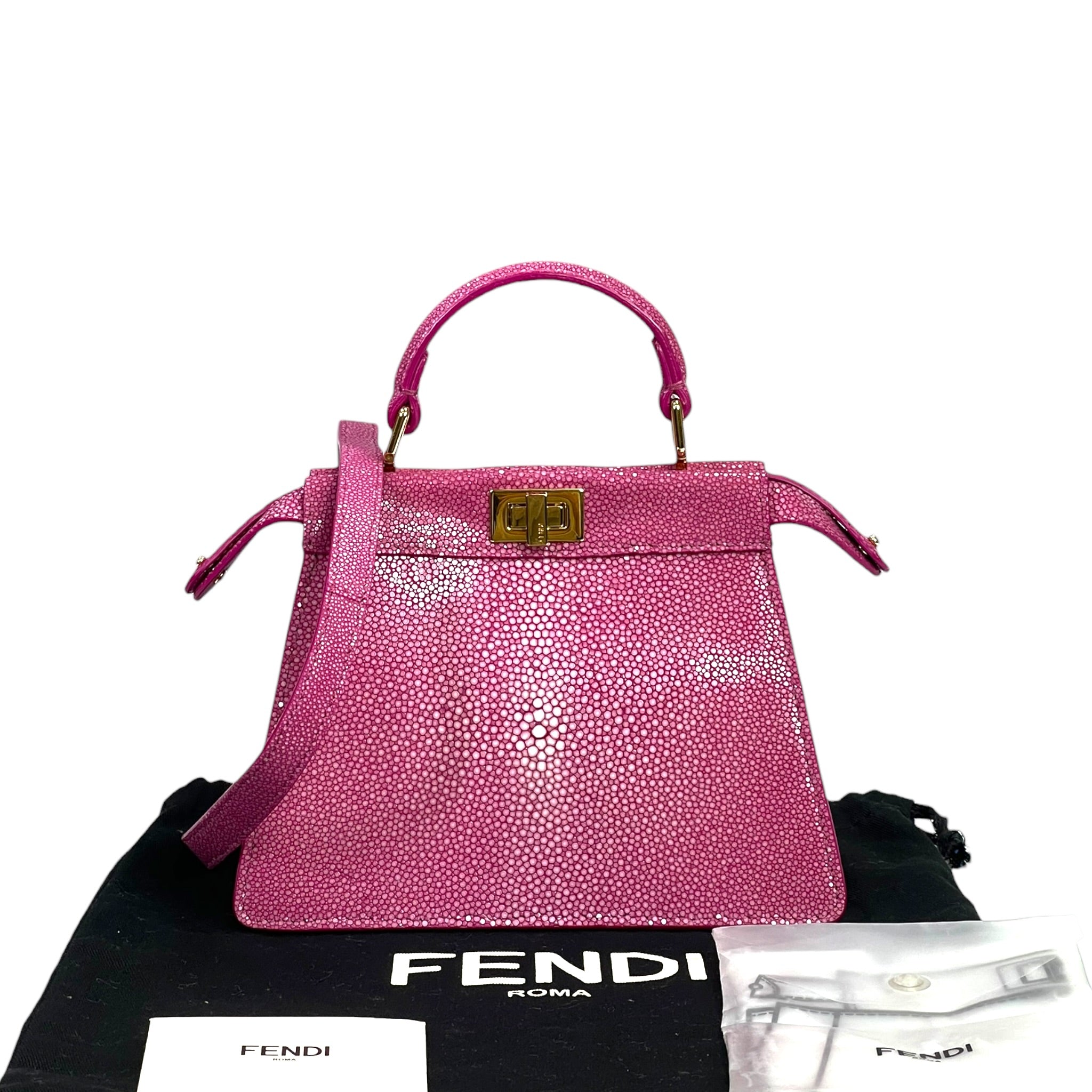 Fendi Peekaboo ISeeU Petite Bag Pink Leather