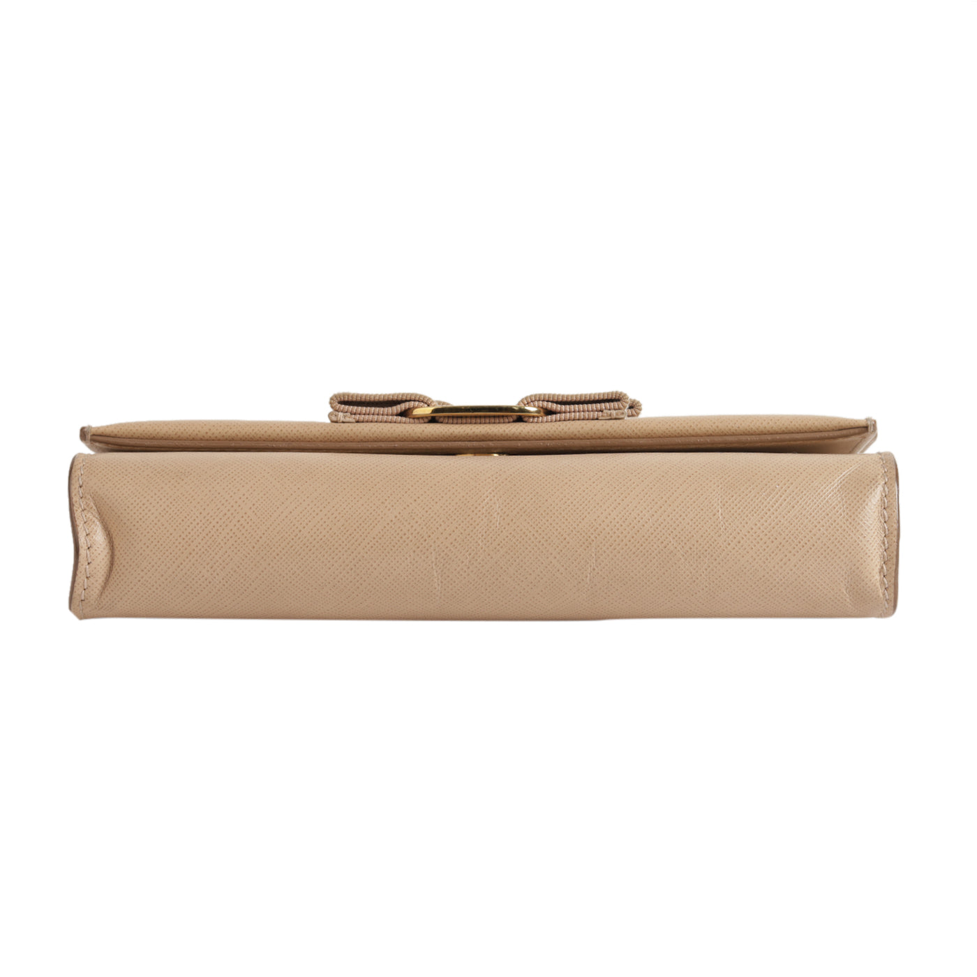 Salvatore Ferragamo Beige Miss Vara Bow Textured Leather Cross Body Bag