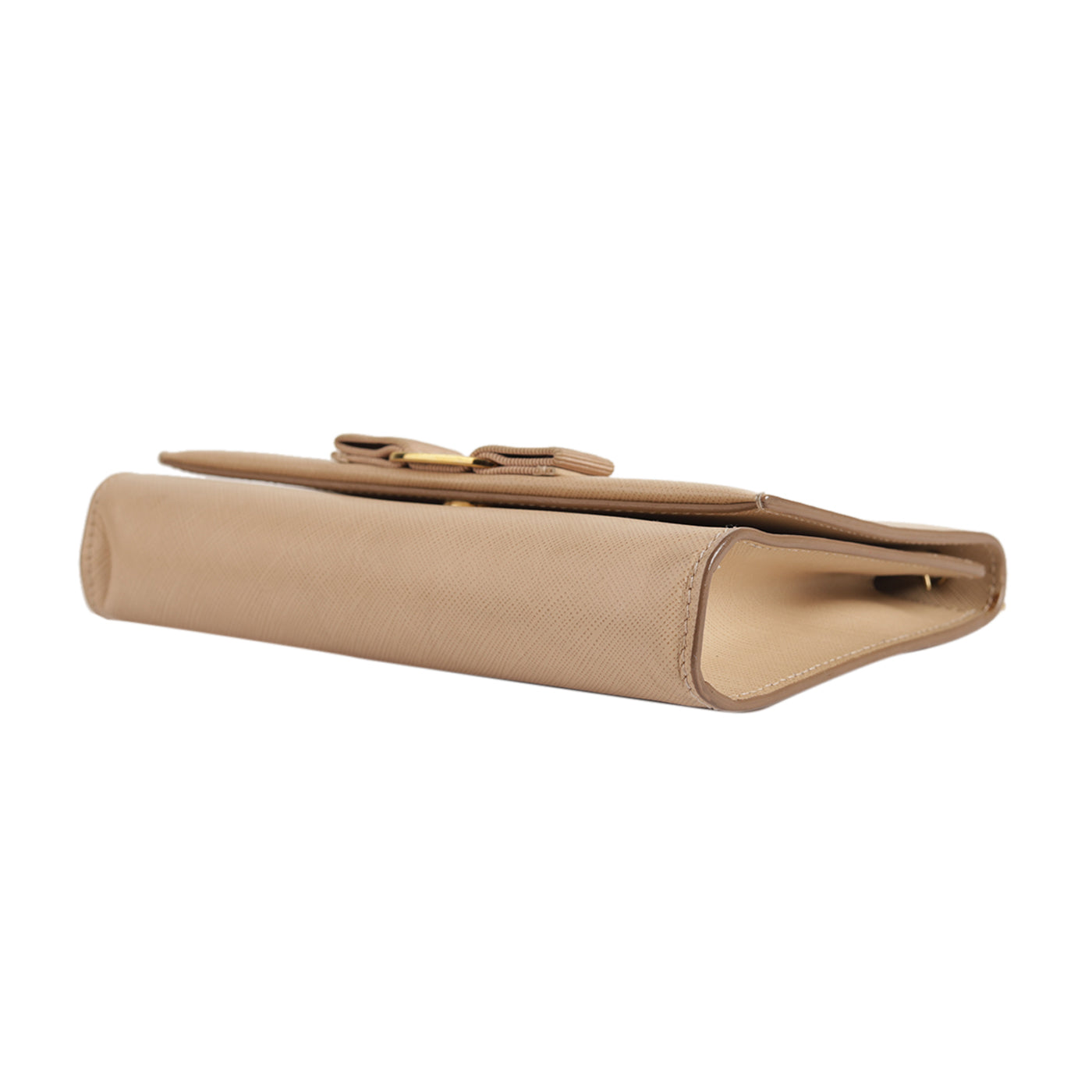 Salvatore Ferragamo Beige Miss Vara Bow Textured Leather Cross Body Bag
