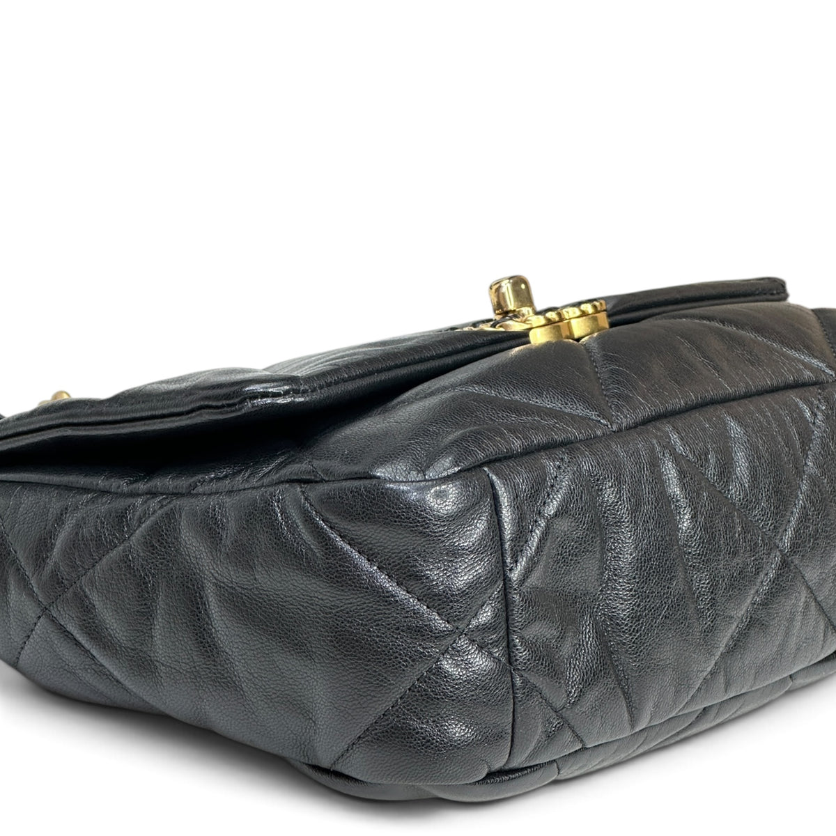 Chanel 19 Small Black Lamb skin Flap Bag