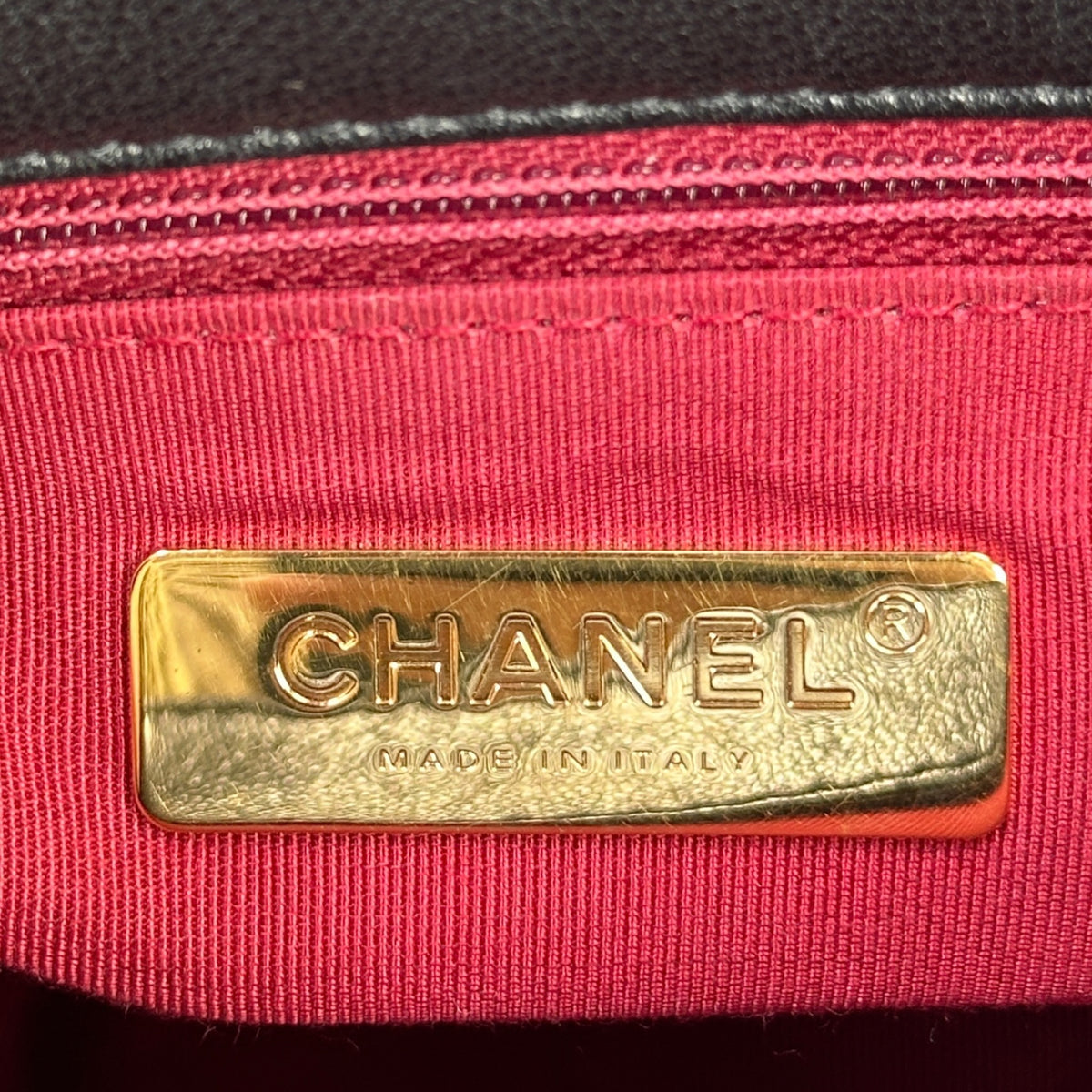 Chanel 19 Small Black Lamb skin Flap Bag