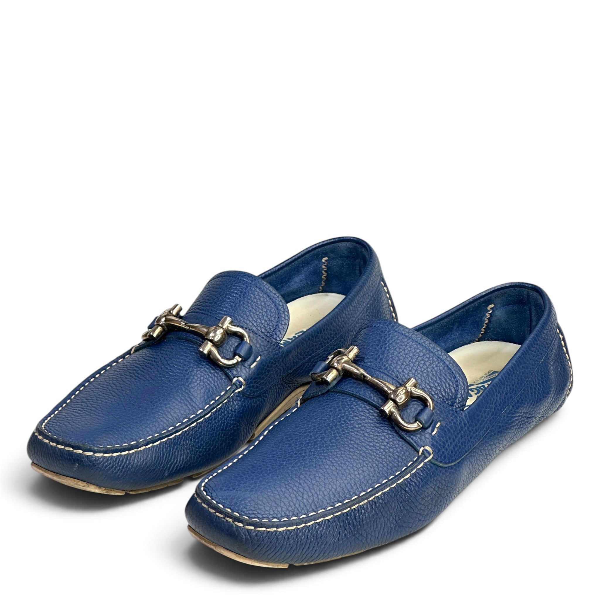 Salvatore Ferragamo Blue Calf Skin Loafers US 11.5