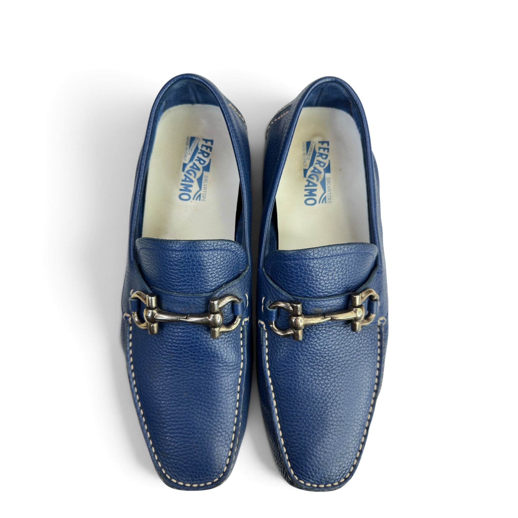 Salvatore Ferragamo Blue Calf Skin Loafers US 11.5