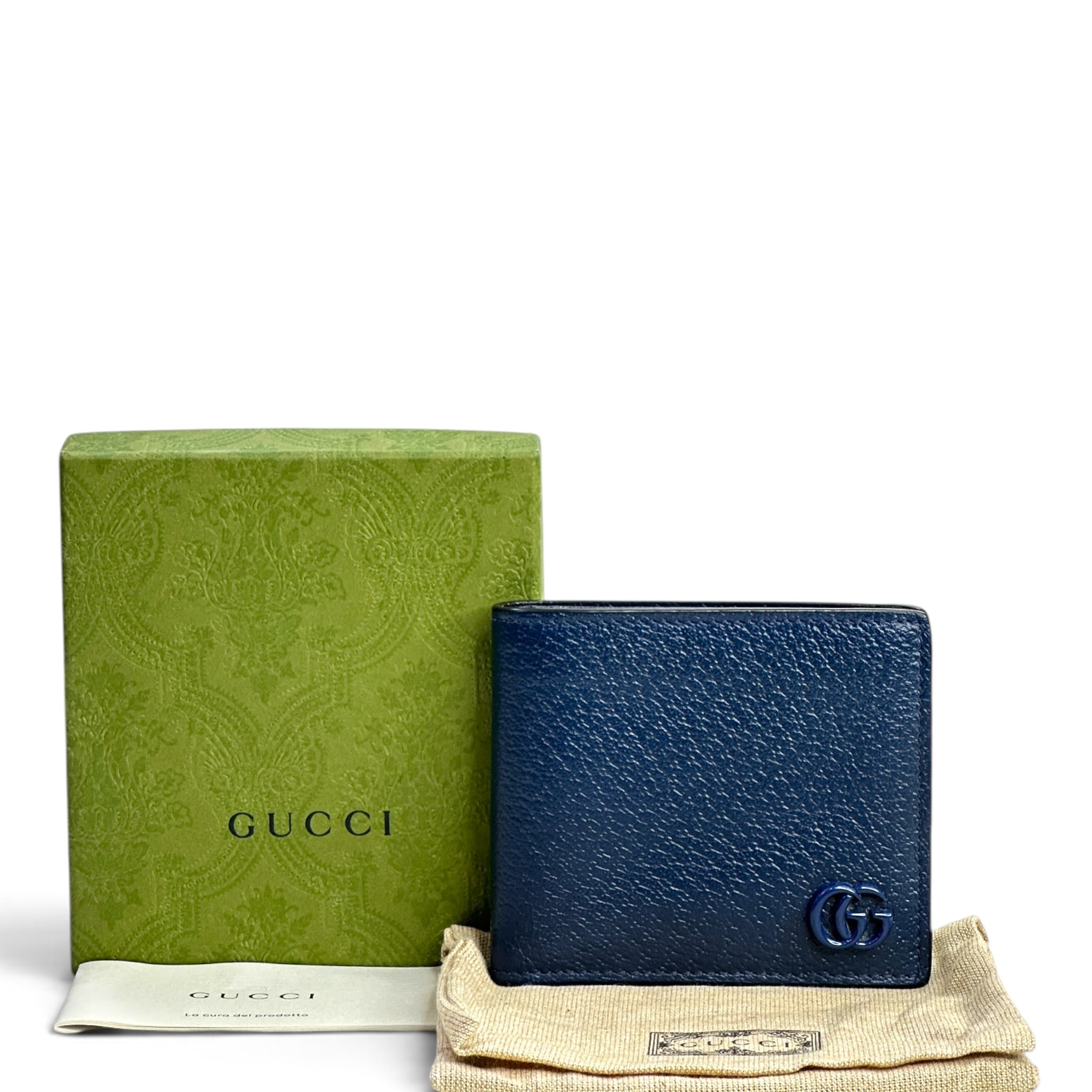Gucci Marmont Blue leather bi-fold wallet